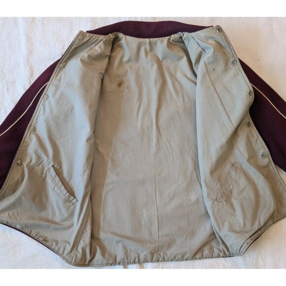 Marshall Gamemaster VTG 50s 60s Wool Maroon Tri-State Engineers Snap Jacket 38 - Picture 4 of 11